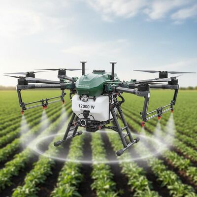 Drone agricole de haute précision 12000 W Durée de vol avec pulvérisateur UAV de forme de pulvérisation de secteur